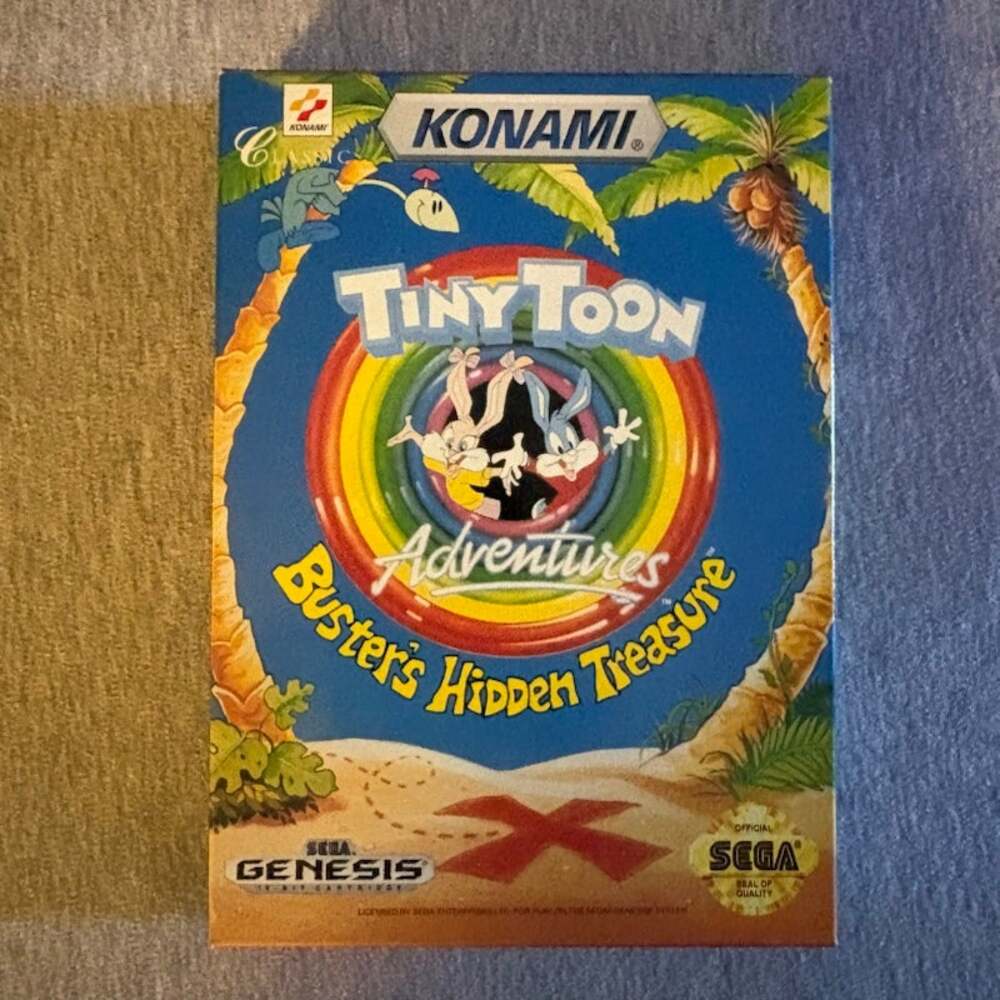 Tiny Toons: Busters Hidden Treasure (Sega Genesis) CIB Cardboard Tested Works